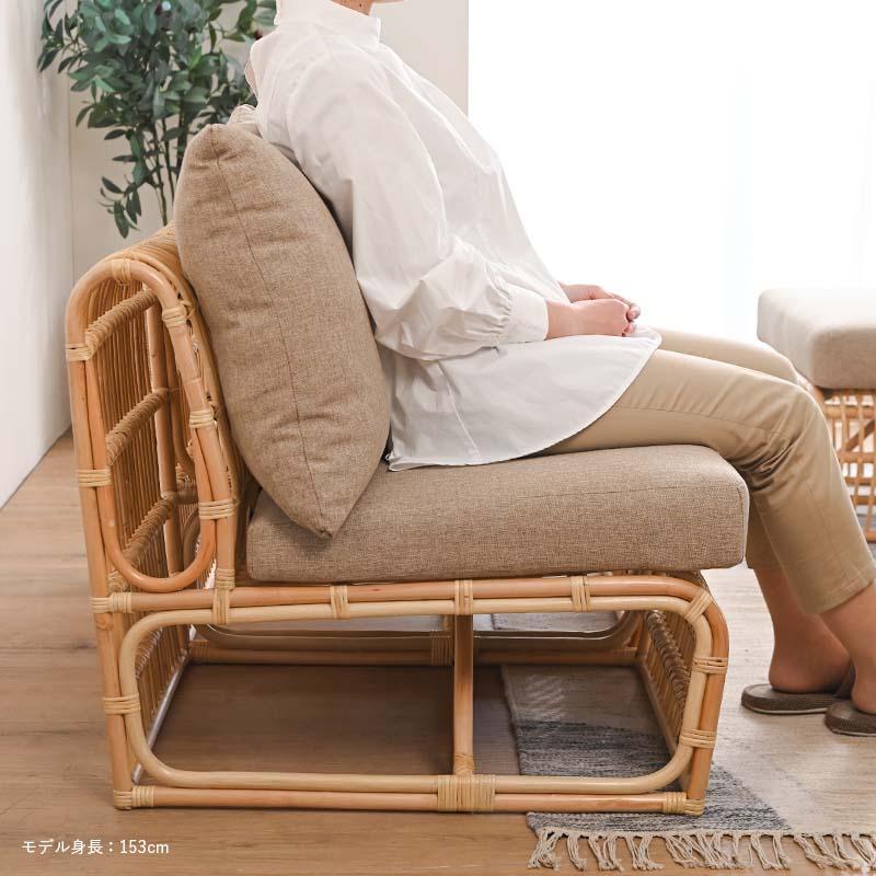 ラタンソファ2点セット 1人掛けソファ オットマン ECD35SET2 爆買