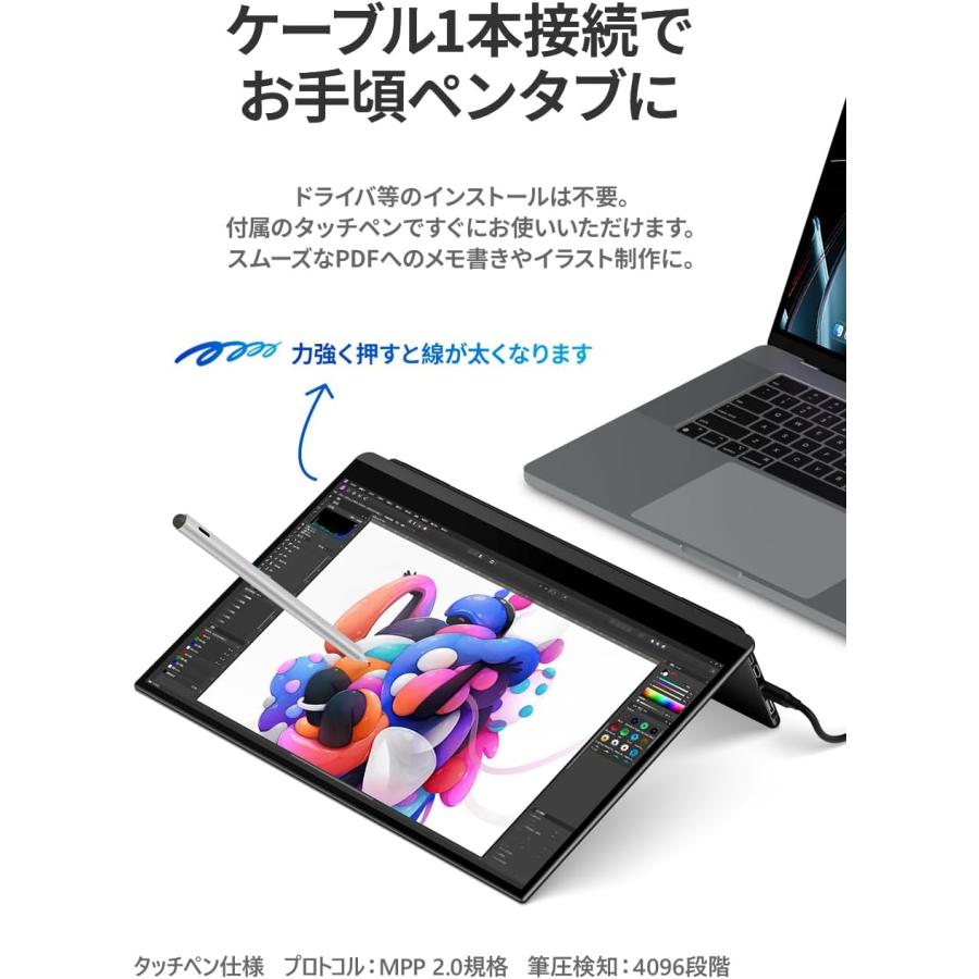 EHOMEWEI モバイルモニター EHOMEWEI LQ-160PU 16インチ 高性能 4K