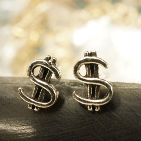 シルバーピアス スタッドピアス ドルマーク ＄ お金 通貨 シルバー925