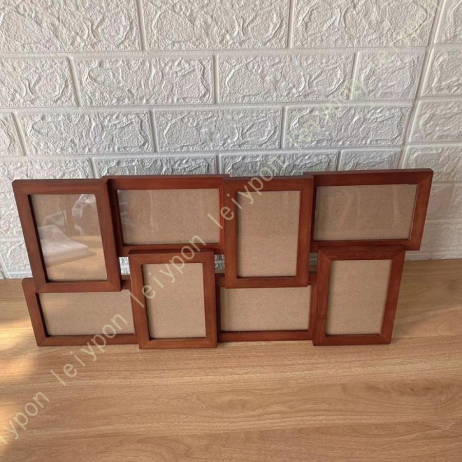 ポストカード 8枚 ハガキサイズ 壁掛け 木製調 写真立て 写真フレーム
