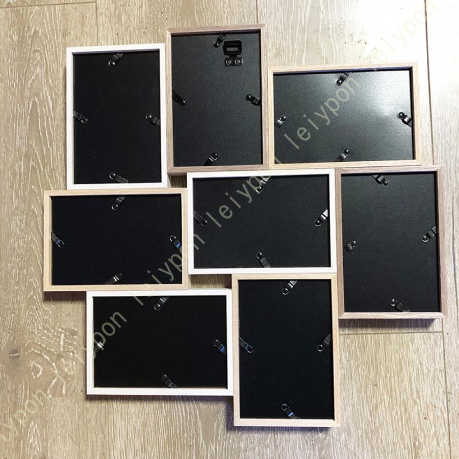 ポストカード 8枚 ハガキサイズ 壁掛け 木製調 写真立て 写真フレーム