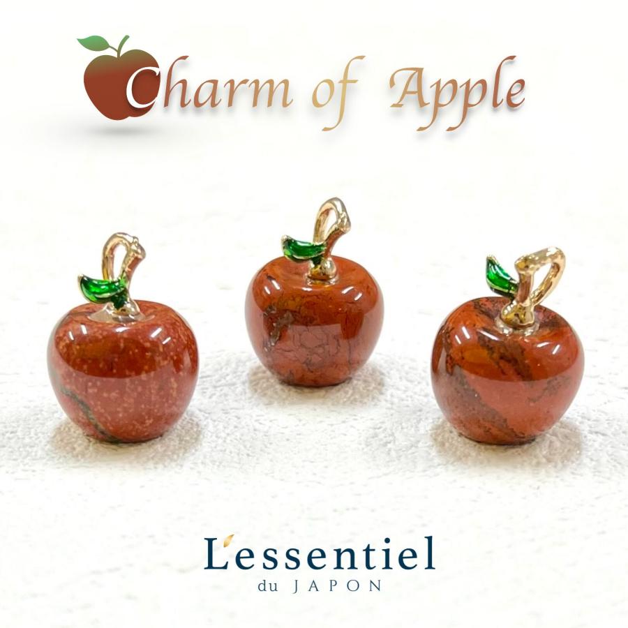 ミニ 天然石 チャーム 】 アップル りんご 白雪姫 レッド ジャスパー