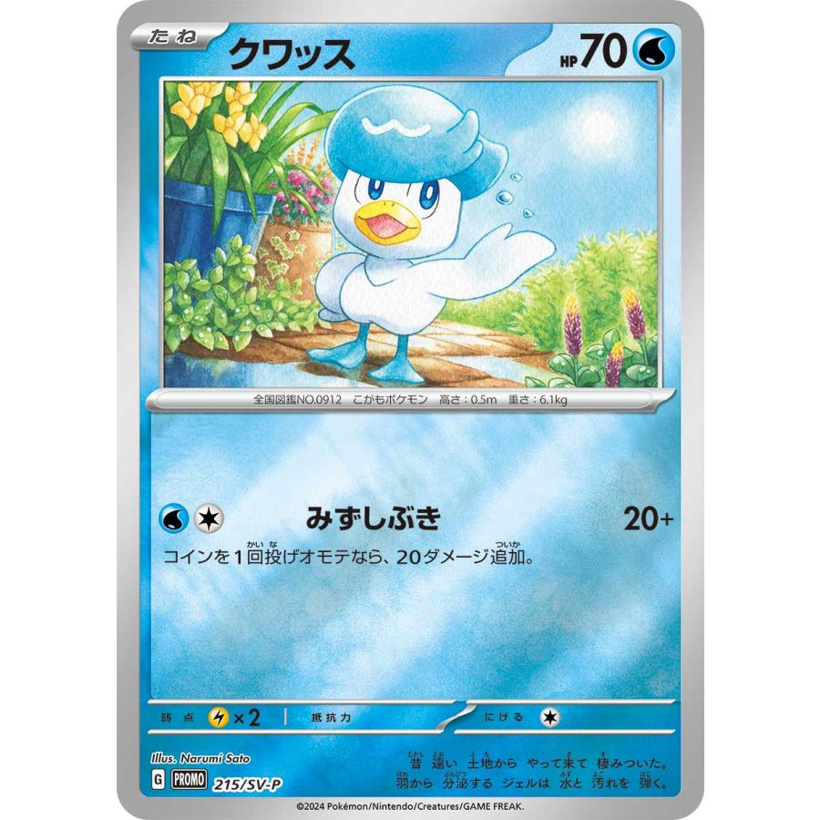 ポケモンカードゲーム 215/SV-P クワッス 水 (PR プロモ) ポケカの夏が
