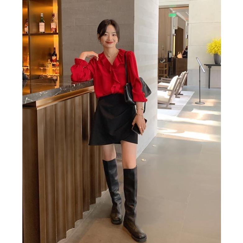 フリルブラウス ブラウス レディース トップス 長袖 春秋 フリル