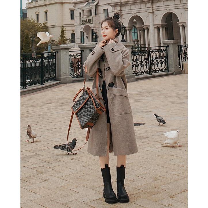 ヘリンボーン コート ロング ダッフルコート アウター レディース 冬