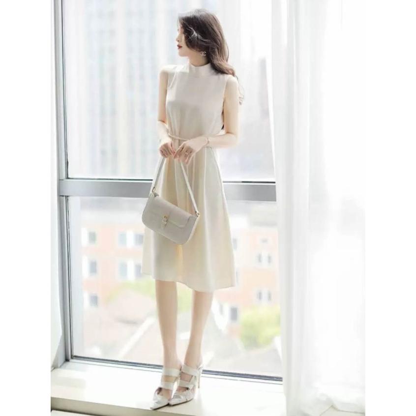 ワンピース レディース ハイネック ワンピースドレス 膝丈