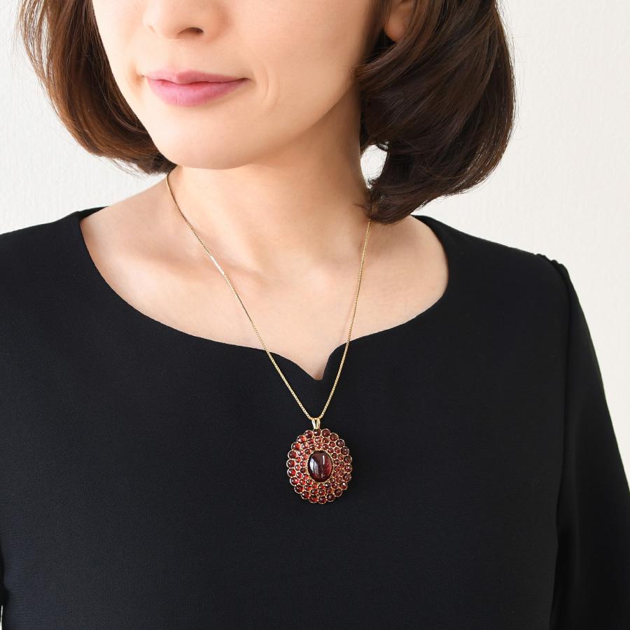 碌山 ガーネット ブローチペンダント 華やかにきらめく上質ワイン