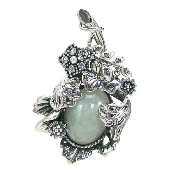 碌山 ウィリアムモリス ルリハコベ 翡翠 ブローチペンダント 国内唯一