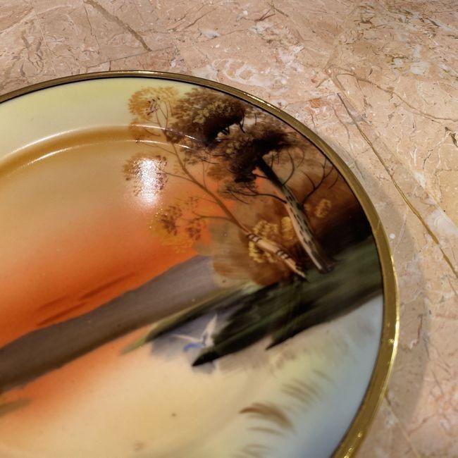 ノリタケ オールドノリタケ 風景画 プレート ハンドペイント