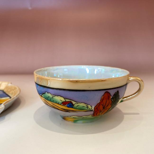 ノリタケ オールドニッポン アールデコ様式 オレンジラスター彩