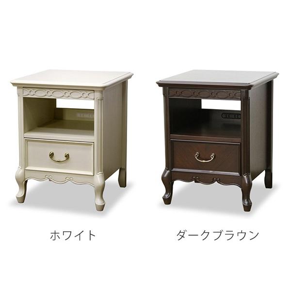 ナイトテーブル ベッドサイドボード クラシック調 猫脚 フルール 幅