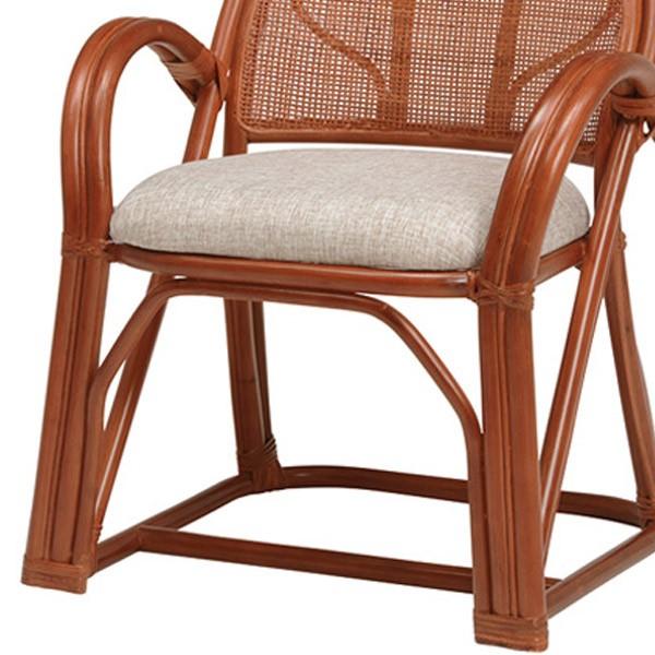 籐 楽々座椅子 2脚セット ミドルタイプ ラタンチェア 座面高41cm （ 座