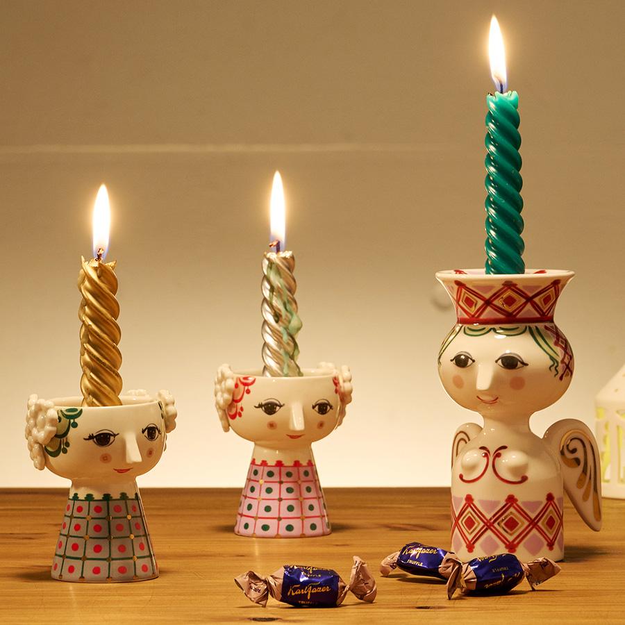 キャンドルホルダー ペアセット EVA エヴァ グリーン・レッド BJORN