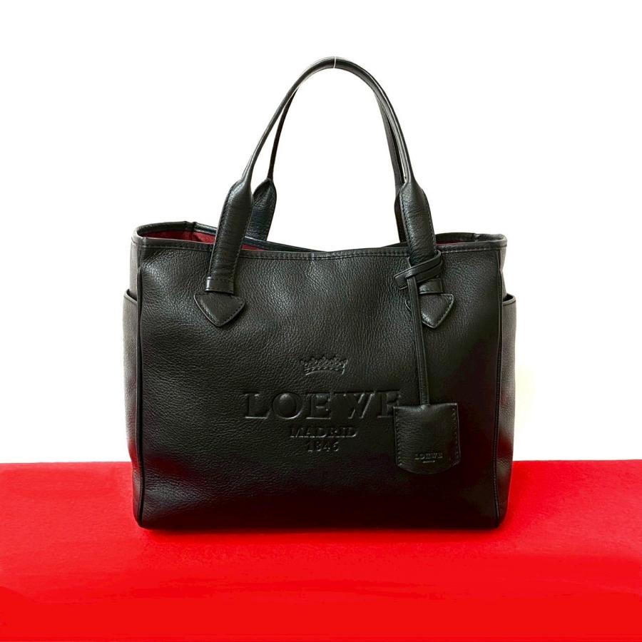 LOEWE（ロエベ） 極 美品 希少品 ヘリテージ ロゴ エンボス レザー 本