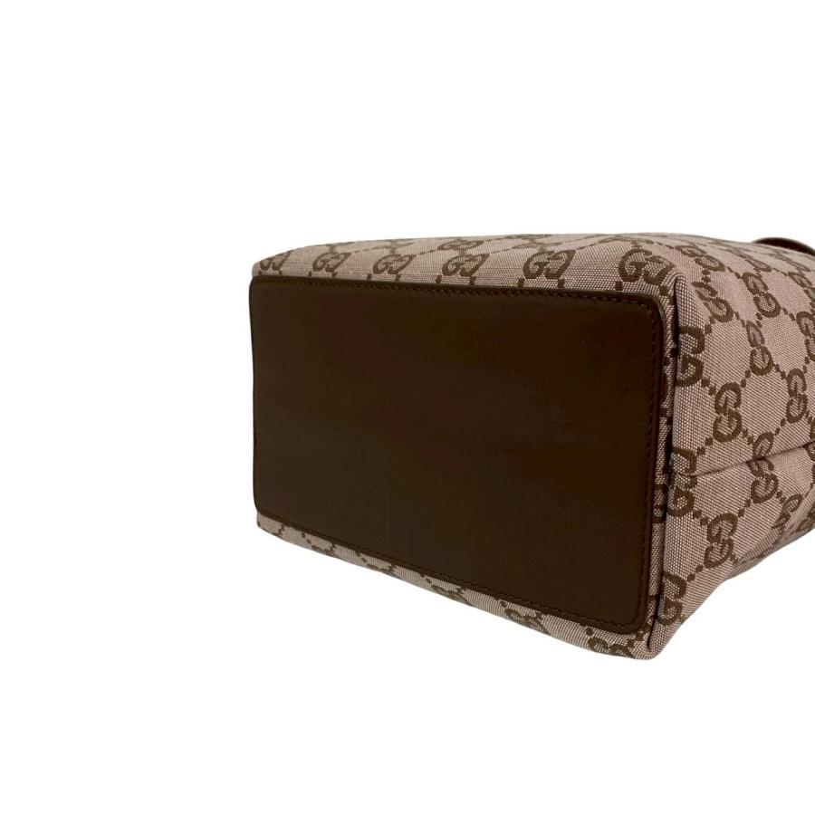 GUCCI（グッチ） 極 美品 袋付 GG キャンバス レザー 本革 ミニ トート