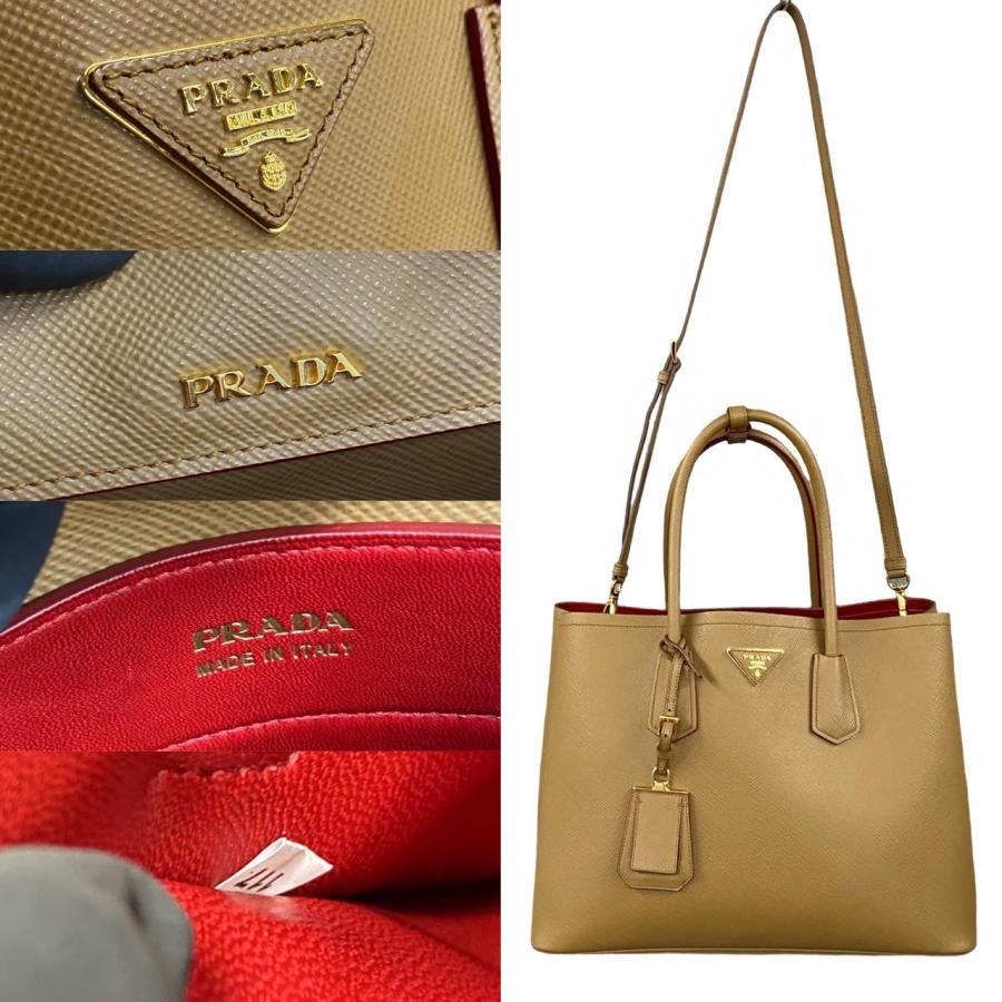 PRADA（プラダ） 極 美品 袋付き ドゥーブレ 三角ロゴ 金具
