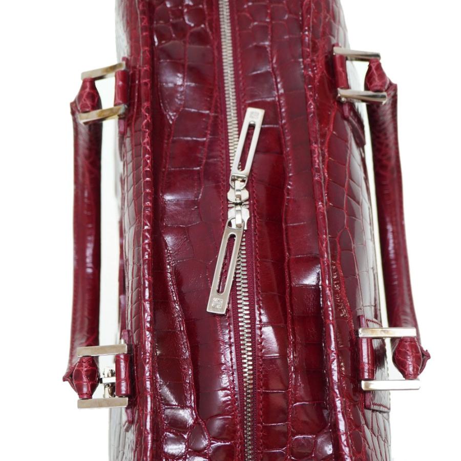 LOEWE（ロエベ） アマソナ36 クロコダイル ボルドー ハンドバッグ