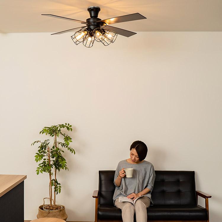 JAVALO ELF シーリングファン ライト LED対応 おしゃれ 木目