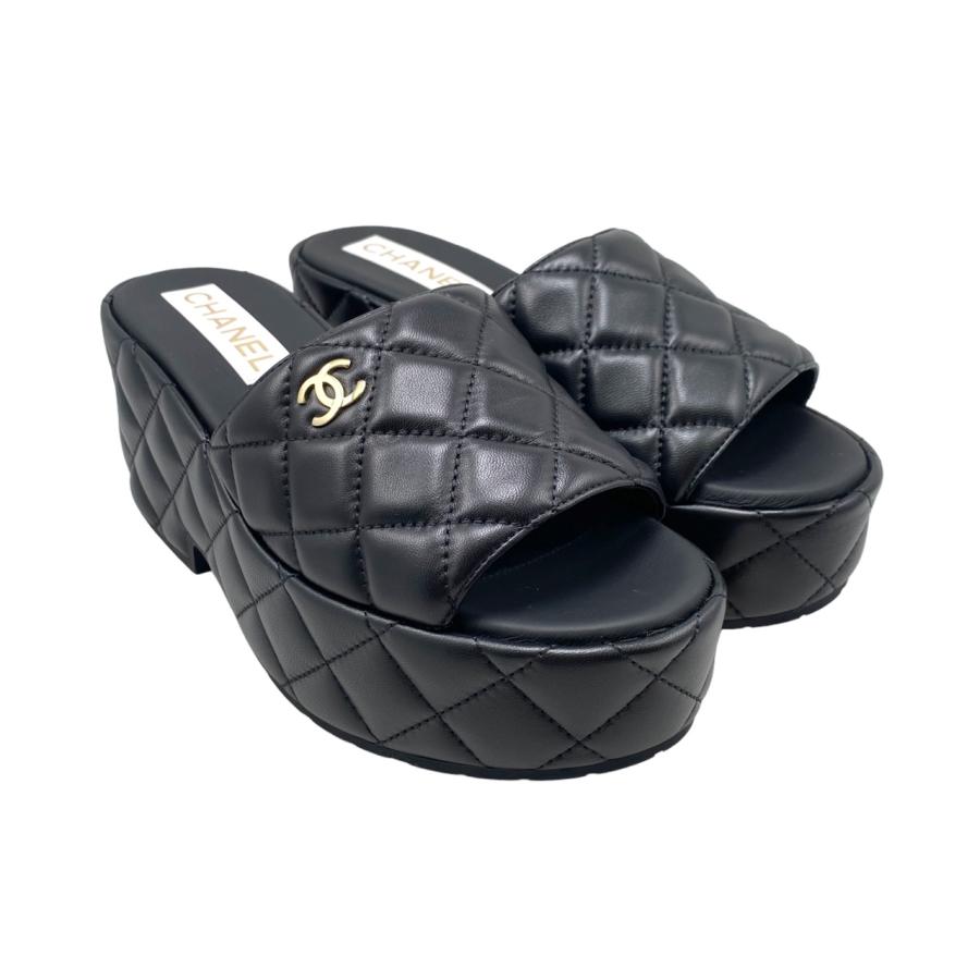 CHANEL（シャネル） 厚底サンダル マトラッセ ココマーク 37サイズ