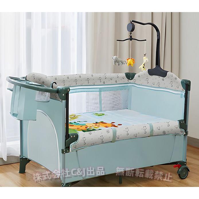 プレイヤードベビーベッド揺りかご折りたたみベビーサークル添い寝