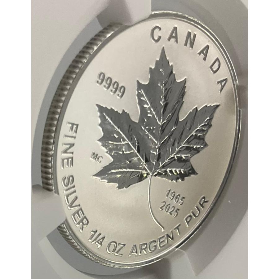 2025年 カナダ メイプルリーフ 1/4oz 3ドル 銀貨 エリザベス2世 NGC