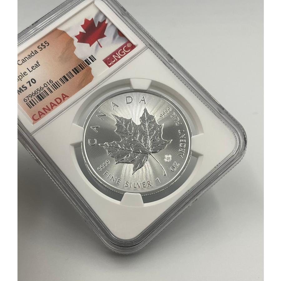 2021年 カナダ メイプルリーフ 1oz 5ドル 銀貨 エリザベス2世 NGC社