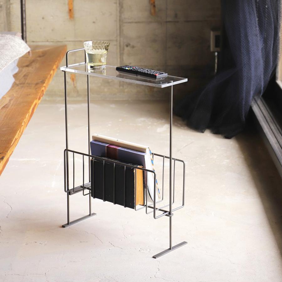 COLLEND（コレンド） サイドテーブル おしゃれ アクリル天板付ワイヤー
