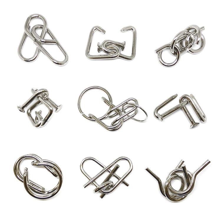 知恵の輪9点セット 初級者/中級者/上級者向け 選べる難易度 メタル製