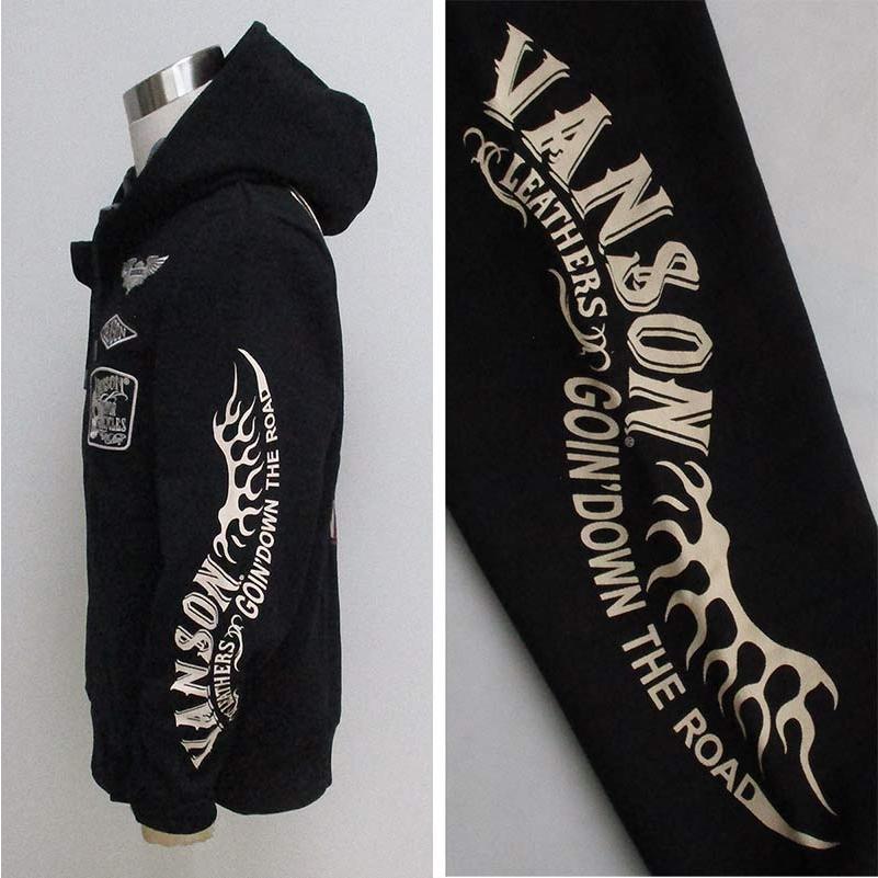 VANSON（バンソン） メンズ ストール付き ZIPパーカー スウェット 刺繍