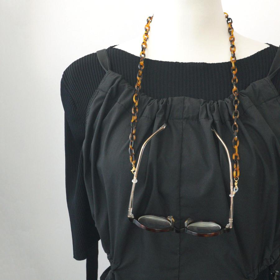 メガネチェーン おしゃれ レディース べっ甲 トータス シェル ブラウン