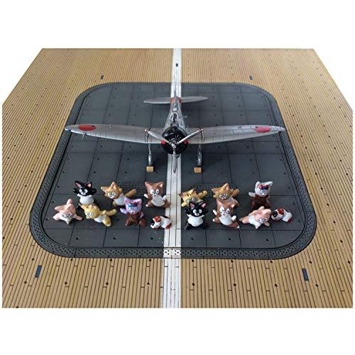 スイート 1/144 九六艦戦 空母戦闘機隊の飛行甲板セット ネコ14匹付き