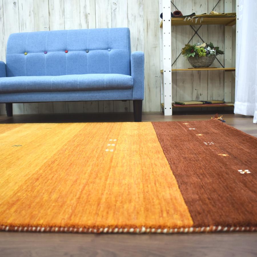 ギャッベ ラグ 140×200cm (インドギャッベ) ギャベ 絨毯 手織り 段通