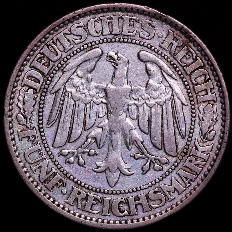 ドイツ 1932年A 5ライヒスマルク銀貨 : エルズコレクション - 通販