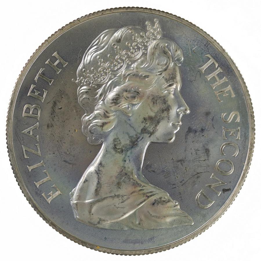 イギリス領セントヘレナ島 エリザベス二世 1973年 プルーフ 25ペンス