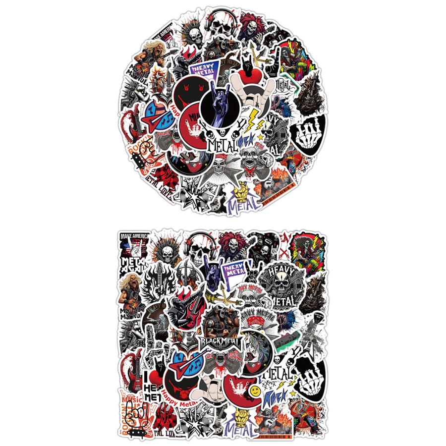 ロックンロール ステッカー 50枚セット PVC 防水 シール ROCK ヘヴィ