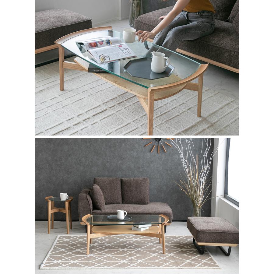 センターテーブル ガラステーブル オーバル 無垢 木製 おしゃれ 高級