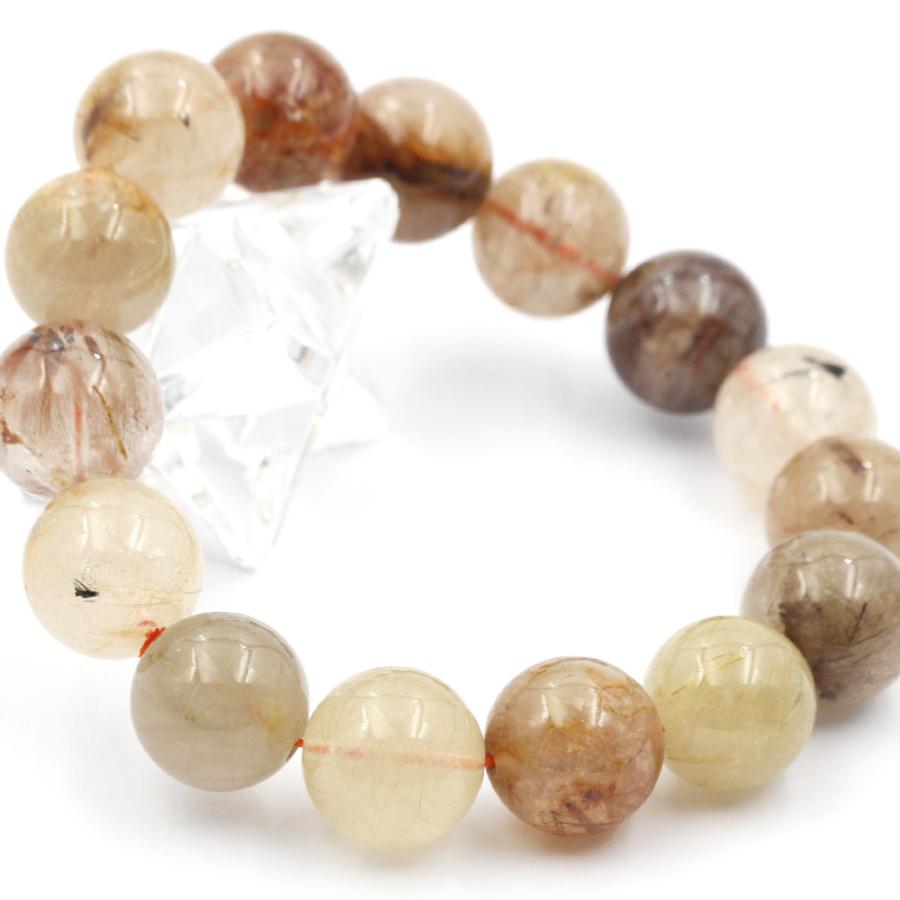 Lucky365 卸売り 現品 ミックスルチルクォーツ ブレスレット 14mm