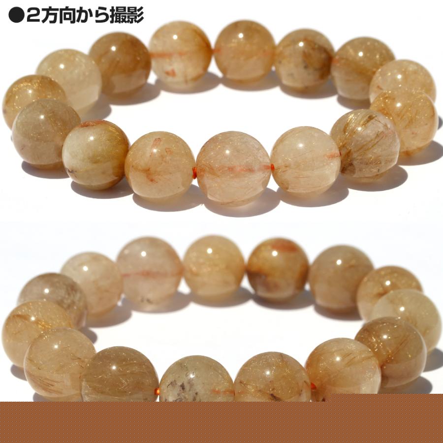 Lucky365 ゴールドルチルクォーツ ブレスレット 13mm パワーストーン