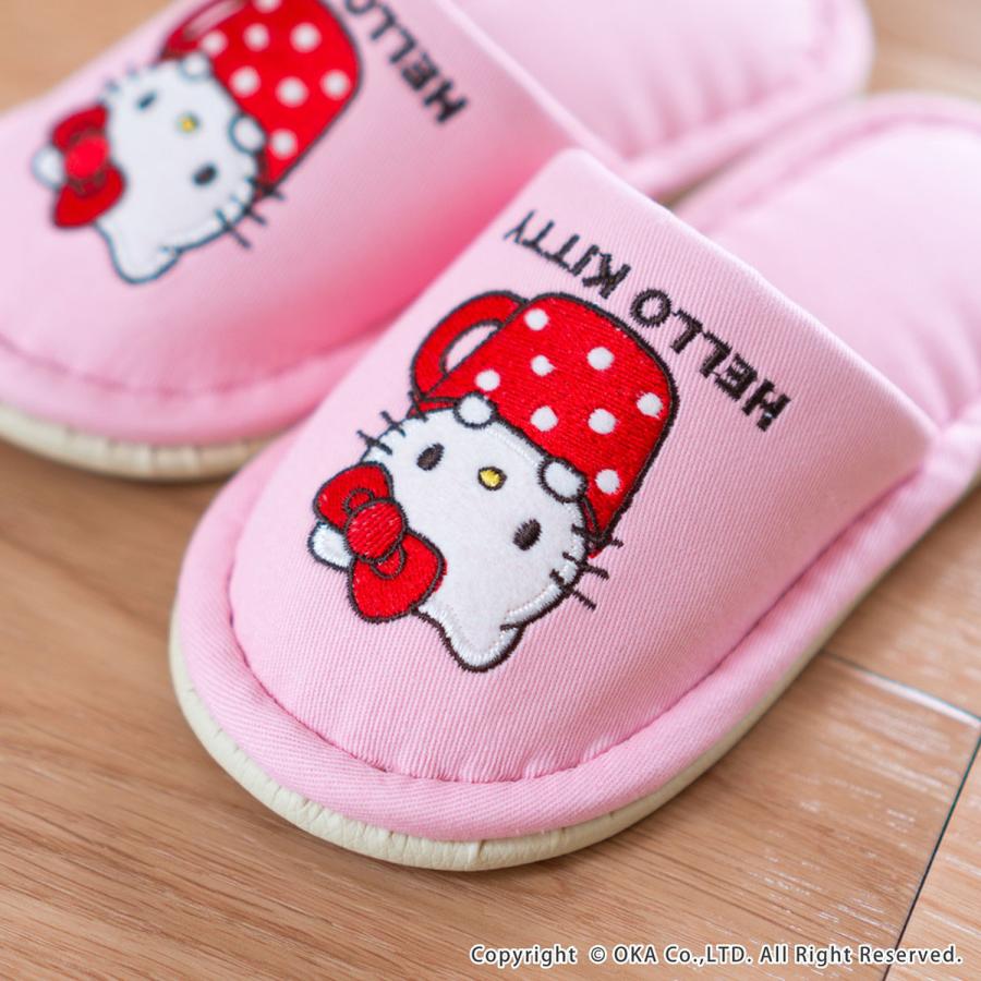 ハローキティ スリッパ ルームシューズ 洗える 室内履き カップ キッズ