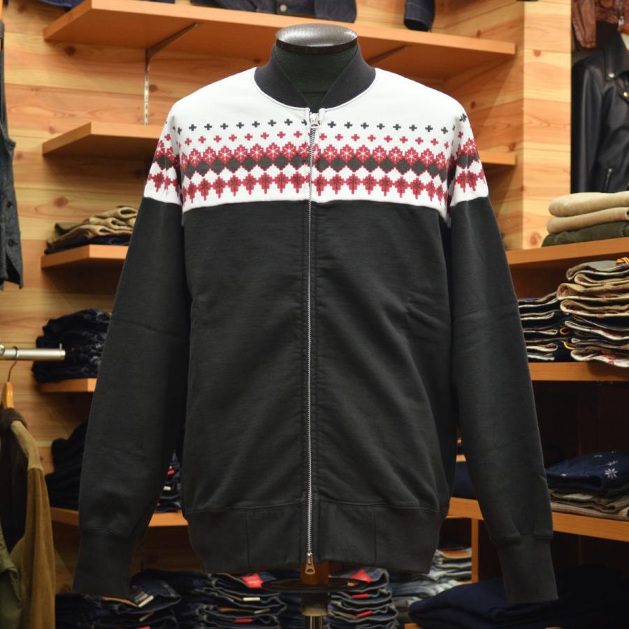 Pherrow's（フェローズ） スノーパターンスウェット S.ブラック