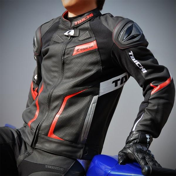 TAICHI RSタイチ GMX アロー レザージャケット ブラック/レッド RSJ832
