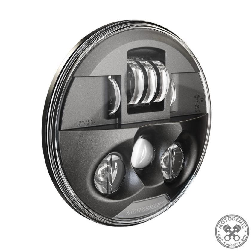 MOTODEMIC 7インチ EVOスタンダード LEDヘッドライト グラファイト