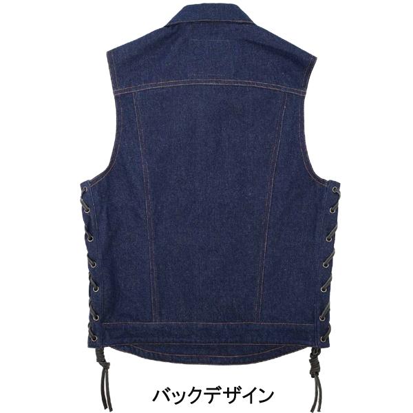カドヤ（KADOYA） K'S PRODUCT バイカーデニムベスト3 ブルー BIKER
