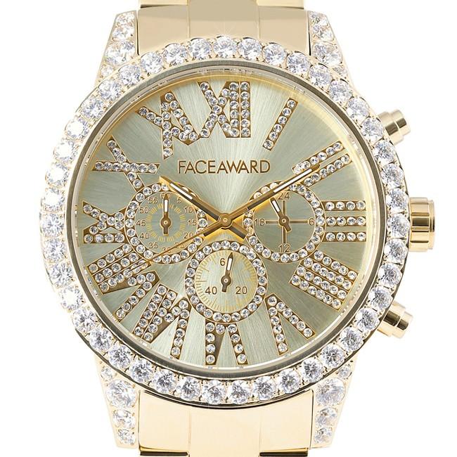 腕時計 スワロフスキー ジルコニア ビックフェイス メンズ watch