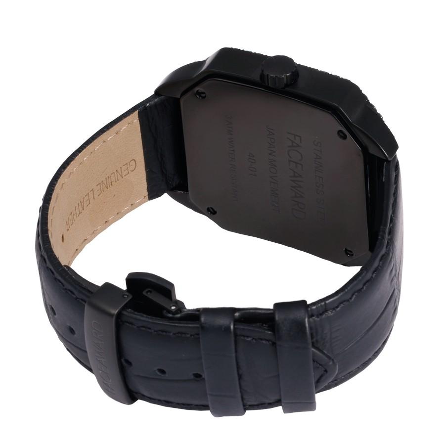 腕時計 メンズ 四角 スワロフスキー ジルコニア ブラック ギラギラ