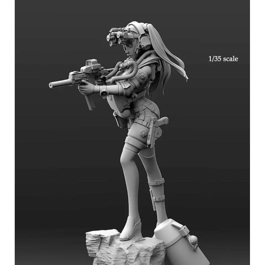 1/35 ボディーアーマーで武装した女性兵士 未塗装 レジン製 組み立て