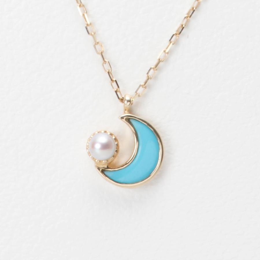 ムーンレーベル 公式] ターコイズ ネックレス Baby Moon ペンダント