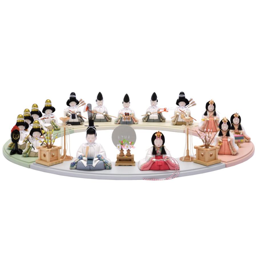 一秀 雛人形 木目込み人形 十五人飾り HINA D-11-8 : 祭・人形の森景