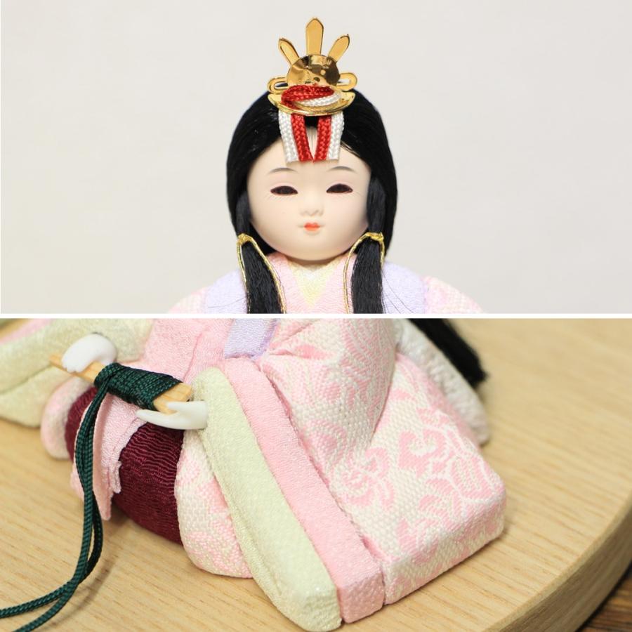 雛人形 作 親王飾り 木目込み人形 女流作家ゆうき作 白木丸台飾り 京都