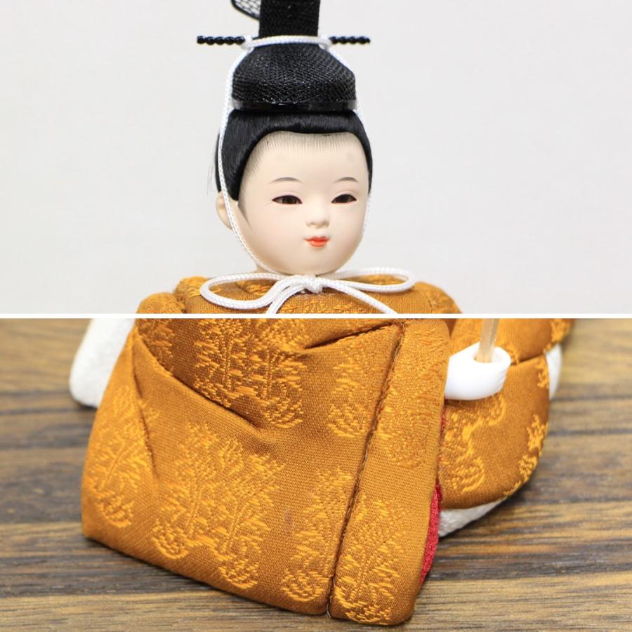 雛人形 収納飾り 親王飾り 木目込み人形 女流作家ゆうき作 黄櫨染 衝立